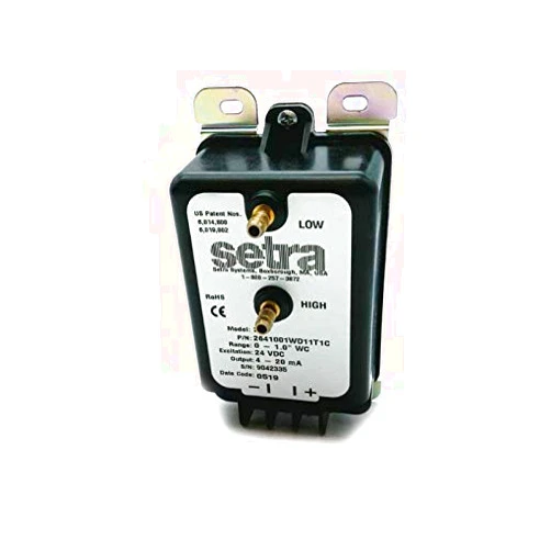 Setra Systems SETRA 2641-001W-D-11-T1-C Terminal Strip, 4 to 20 MA, Model 264, Very Low Differential Pressure TRANSDUCER, 1 W.C., ±1% FS (NO Cal CERT), UNIDIRECTIONAL