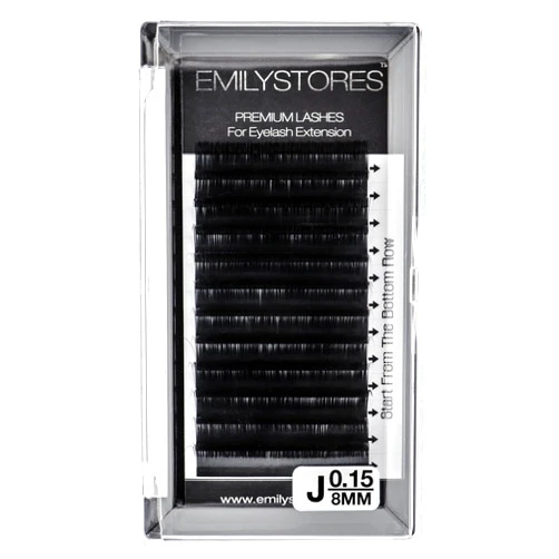 EMILYSTORES Lash Extensions 0.15mm Thickness J Curl 8mm Length Individual Volume Natural Eyelashes For Eyelash Extensions(0.15,J,8mm)