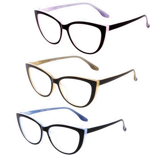 CRGATV 3 Pack Reading Glasses Blue Light Blocking Stylish Cat Eye Computer Readers Anti Eyestrain & Glare for Women