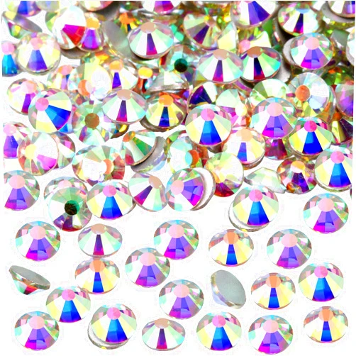 EBOOT 1440 Pack Crystal Flat Back Rhinestone Round Diamante Gems, Non-Self-Adhesive (Crystal AB, 4 MM)