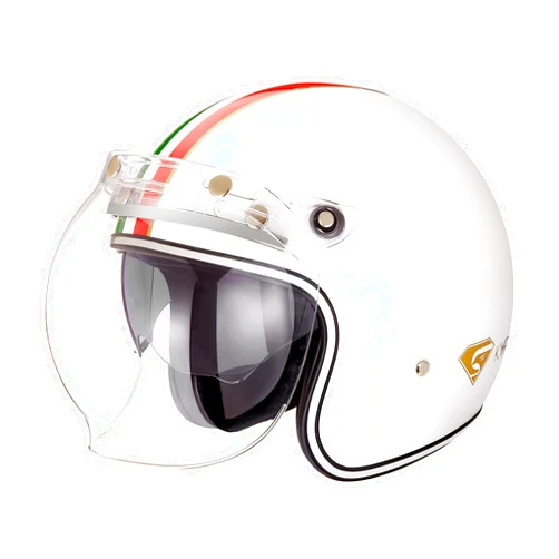 KYPARA Kyapra Open Face Helmet with Sun Shield，Bubble Visor& Brim Free Installation and Removal Jet Pilot Helmet with DOT Approved