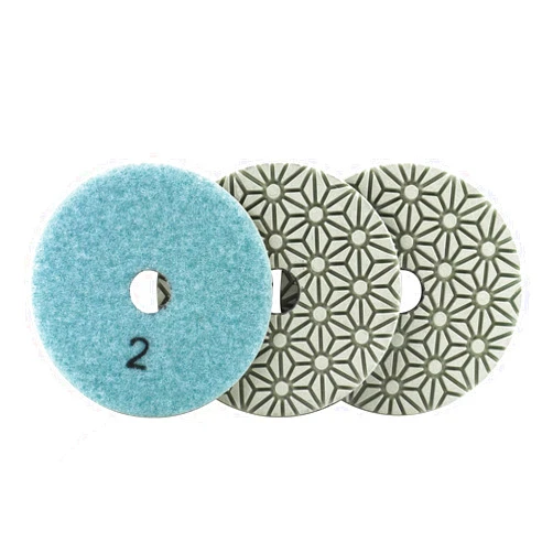 YDROWN 3 Step Diamond Polishing Pads 4 Inch Stone Abrasive Grinding Wheel Wet Use 3Pcs Step2 for Granite Marble Quartz Concrete (Step2-3PCS)