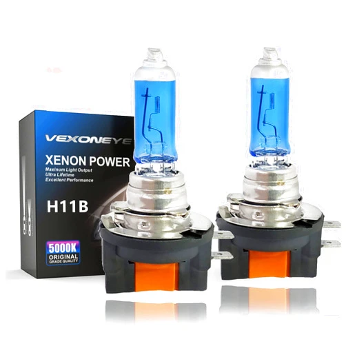 FulSoulComM H11B Halogen Headlight Bulb H11B 12V 55W White 5000K 61493 Lights Long Life 2 Pack