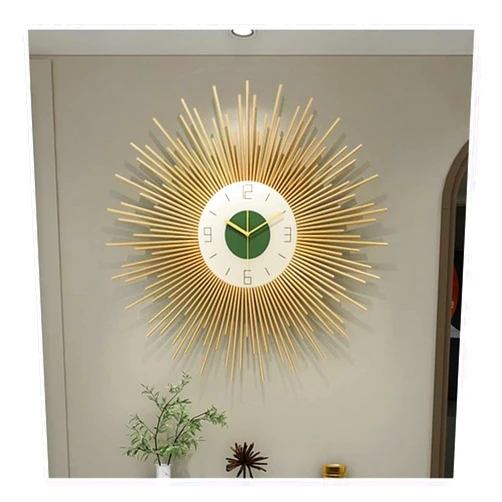 MYOYUE Post-Modern Art Wall Clock Lamp Living Room Clock Home Fashion Light Luxury Wall Table Silent Bedroom Clock Wall Hanging Lamp
