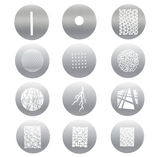 Soonpho 12-Pcs Round GOBO Kit, 66mm Metal Plate with Different Patterns Works with Spotlight Attachment and Soonpho OT1 Pro II III Optical Snoot to Create Different Lighting Effects
