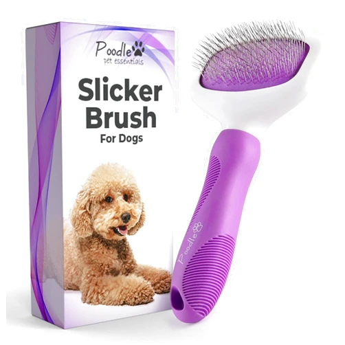 POODLIE Poodle Pet Slicker Brush - For Dogs, Cats, Rabbits - Matted/Loose Fur, Knots - Suitable for Doodle/Goldendoodle Grooming and Shredding Short/Long Hair