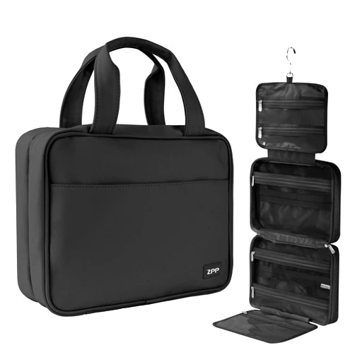 B365 Travel Toiletry Bag,Hanging Toiletry Bags for Traveling Women, Water-resistant Makeup Travel Bags - Toiletry Bag for Travel Size Essentials Accessories Cosmetics -Perfect Gifts for Women (Black)