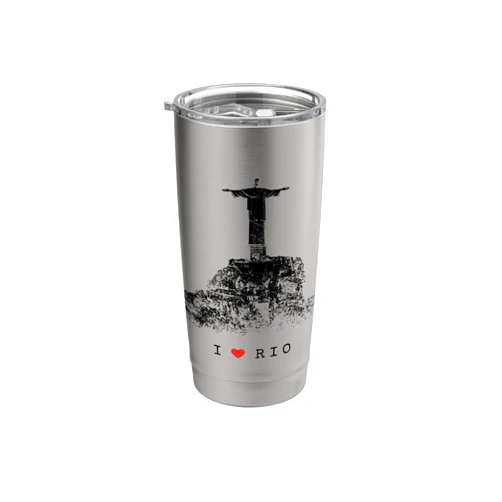 Christ the Redeemer Silhouette Rio de Janeiro Rio de Janeiro Skyline Statue of Jesus Christ Brazil Love Stainless Steel Insulated Tumbler
