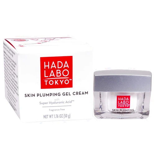 Hada Labo Tokyo Plumping Gel Cream, Facial Moisturizer, Clinically Proven to Provide 24-Hour Moisture in One Use, Super HyaluronicAcid, Ceramides, Collagen, No Parabens, Dyes or Fragrance, 1.76 oz