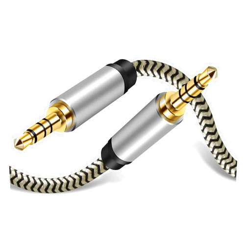 Tanprmee 3.5mm Aux Cable 4 Pole, TRRS Cable Nylon Braided Male to Male Audio Cable, Aux Cord for Headphones, PS4,Phone, Tablets, Headset, PC, Laptop and More(5m15Ft)