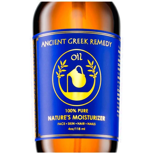 Ancient Greek Remedy Organic Face and Body Oil for Dry Skin, Hair, Hands, Cuticles and Nails Care. Olive, Lavender, Almond, Vitamin E and Grapeseed Oils. Natural Moisturizer for Women, Men 4oz