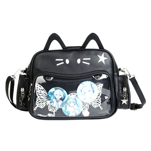 Vobomo Cat Ita Bag Pin Display Kawaii Backpack for School PU Shoulder Crossbody Bag for Girls Y2k Purse with Insert