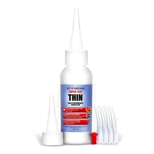 STARBOND EM-02 Super Fast Thin, Premium Instant CA (Cyanoacrylate Adhesive) Super Glue Plus Extra Cap and Microtips, (for Woodturning, Pen Turning, Hobby, Stabilizing, Finish, Inlay) (2 Ounce)