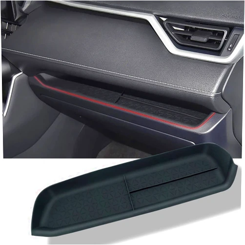 CUCHIYUN for 2023 RAV4 Passenger Storage Organizer Mat Glove Box Storage Organizer Tray Compatible with Toyota RAV4 2023 2022 2021 2020 2019 Accessories