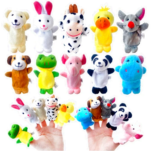 Woozettn 10 Pcs Finger Puppets Set,Plush Cute Animal Style Finger Puppets,Mini Soft Plush Finger Puppets Toy for Boys & Girls,Party Favors for Shows,Gift Box Filling