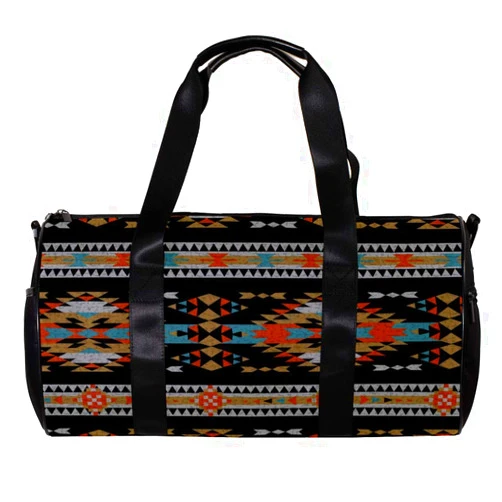LEVEIS American Indian Aztec Tribal Ornament Sports Duffel Bag Travel Tote Carry on Weekender Gym Overnight Bag for Men & Women