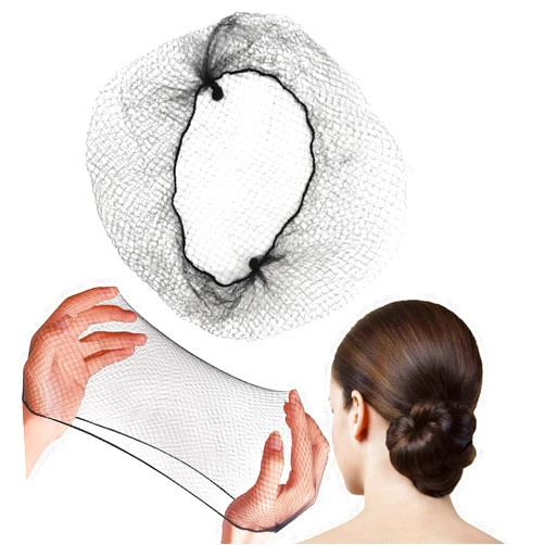 Smilco Hair Nets 20 PCS, Smilco 22 Inches Elasticity Invisible Elastic Mesh Wig Nets for Hair Bun Making Ballet Dancer Kitchen Food Serive (Black)