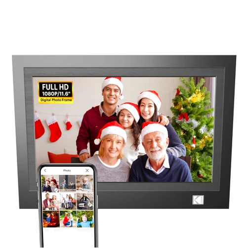 KODAK WiFi Digital Picture Frame, 11.6 Inch 1920 * 1080 IPS FHD Touchscreen Digital Photo Frame with 32GB Storage, Easy Setup to Share Photos or Videos, The Best for Family and Friends(Black)