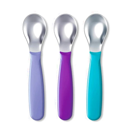NUK Kiddy Cutlery Spoons, 3 Pack, 18+ Months Purple & Green (Purple & Green)