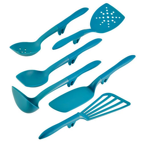 Rachael Ray Gadgets Lazy Tools Nonstick Kitchen/Cooking Utensil Set, 6 Piece, Teal