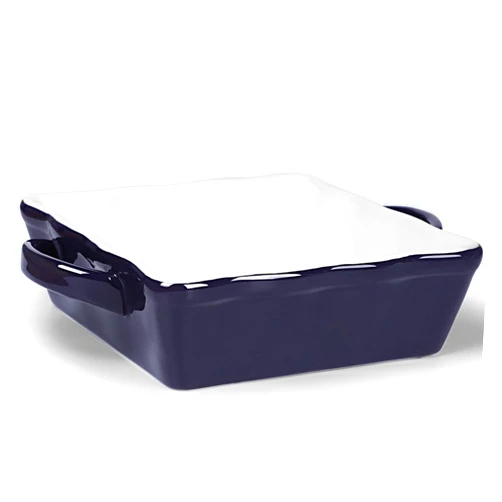 GDCZ Ceramic Baking Dish with Double Handle, Baking Dish Casserole Dishes, 8-Inch (Navy)