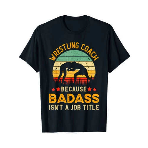 Funny Wrestling Coach Gifts by Muchofun Funny Wrestling Coach Gift for Men, Badass Wrestling Coach T-Shirt
