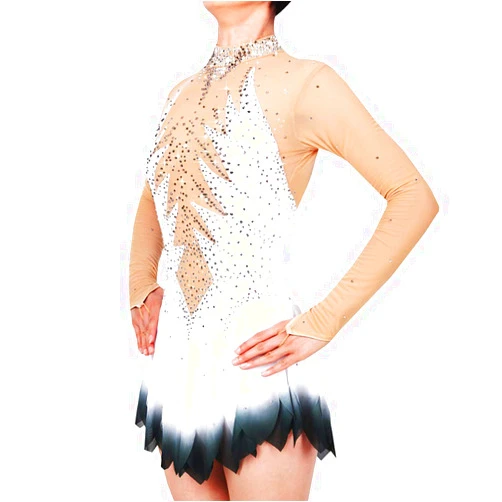ArmoQ Girl's Figure Ice Skating Competition Dresses Professional Ice Figure Skating Clothes Figure Skating Costume Handmade