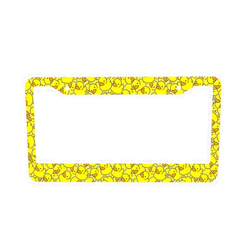 XIAOCHUNYI Yellow Classic Rubber Duck License Plate Frames - License Plate Covers, 2 Packs Universal Aluminum Tag Frame for Front and Rear Car Tags