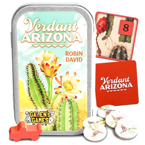 Galen's Games Verdant Arizona Interactive Mint Tin Strategy Card Game for Adults & Teen, Compact Travel & Camping Board Games, Quick Portable Play for Family Game Night Fun, 1-2 Players, Ages 12+