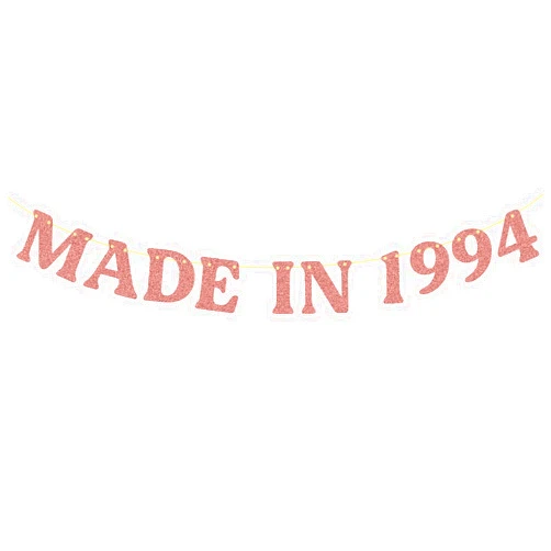 Gisgfim 30th Birthday Decorations No DIY Made in 1994 Banner Glitter Cheers to 30 Years Happy Birthday Party for Woman Indoor/Outdoor (Rose Gold)