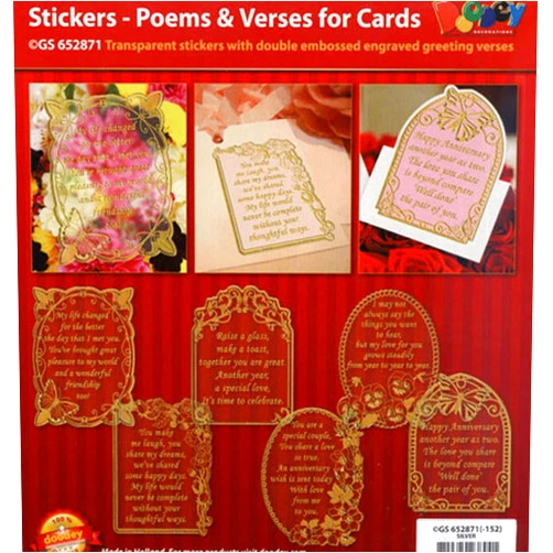 Doodey Heartfelt Poems and Verses - Gold/Silver - Transparent Silver