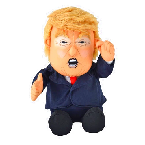 Pozbrd Trump Plush Doll, Donald Trump Plush Toys Presses My Finger to Hear Me Talk and Blow Up My Hair-10.5 Inch Trump Merchandise