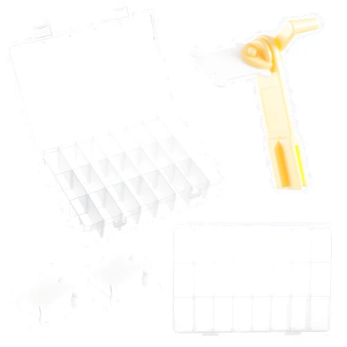 WY LIGHTING LEVEL 52Pcs Embroidery Floss Organizer Cross Stitch Thread Organizer Adjustable Hard Plastic Box Portable Craft Grid Container for DIY Sewing Jewelry Earring Beads Display Collection