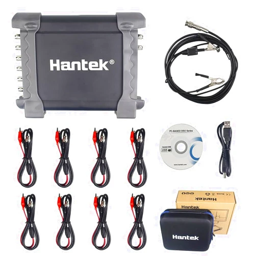 QPKING 8Channel Diagnostic PC Digital Oscilloscope/DAQ/Programmable Generator 2.4MSa/s USB Bandwidth 100K Virtual Automotive Diagnostic Signal Oscilloscope Can Print,Data Storage,Waveform Record Hantek 1008C