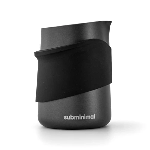 Subminimal FlowTip Handless Jug | Stovetop Milk Frothing, Foaming Pitcher for Premium Barista-Style Coffee | Cappuccino & Latte Art Pouring Jug with Ergonomic Heat Resistant Handle | 450ml, Black