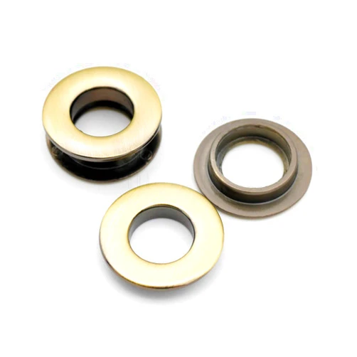 CRAFTMEMORE Metal Push Snap Together Grommet Flat Surface Snap Rings Eyelet O-Rings Purse Loop Easy Installation Pack of 4 (11mm (7/16