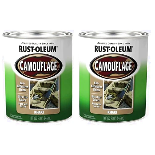 Rust-Oleum 379562 Specialty Camouflage Paint, Quart, Flat Khaki, 32 Fl Oz (Pack of 2)