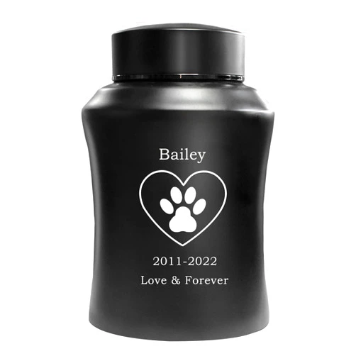 Yoinnt Personalized Pet Urns for Dogs Ashes, Dog Cat Urns for Ashes, Customize Pet Ashes Keepsake, Memorial Pet Urns with Paw Print, Stainless Steel Cremation Loss Pet Memorial Remembrance Gift