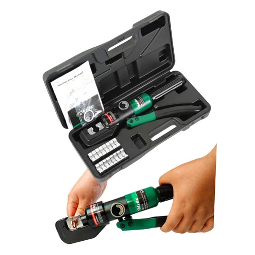 UTZIKO Hydraulic Cable Lug Crimper 10 US TON 12 AWG to 00 (2/0) Electrical Terminal Cable Wire Tool Kit with 9 Die (12awg~00awg Crimping Tool)