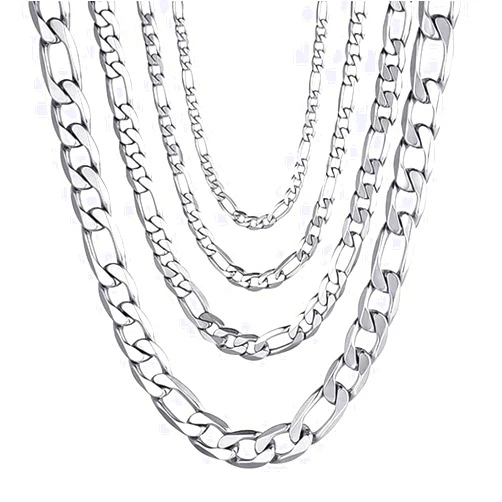 ANPAIY Figaro Chain Necklace Stainless Steel Real Gold Plated Chains for Men Women Jewelry