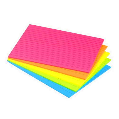 Vanpad Lined Sticky Notes 6X8 in Bright Ruled Post Stickies Colorful Super Sticking Power Memo Pads Its Strong Adhesive, 5 Pads/Pack, 28 Sheets/pad