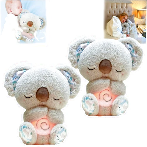 Cohbskj Evoraco Soothing Koala Bear, Evora Breathing Koala, with Sensory Details Music Lights & Rhythmic Breathing Motion, Evoraco The Relief Koala Bear, Baby Sound Machine Soother Otter (2PCS)