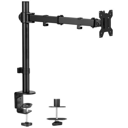 VIVO Single Monitor Arm Desk Mount, Holds Screens up to 32 inch Regular and 38 inch Ultrawide, Fully Adjustable Stand with C-Clamp and Grommet Base, VESA 75x75mm or 100x100mm, Black, STAND-V001