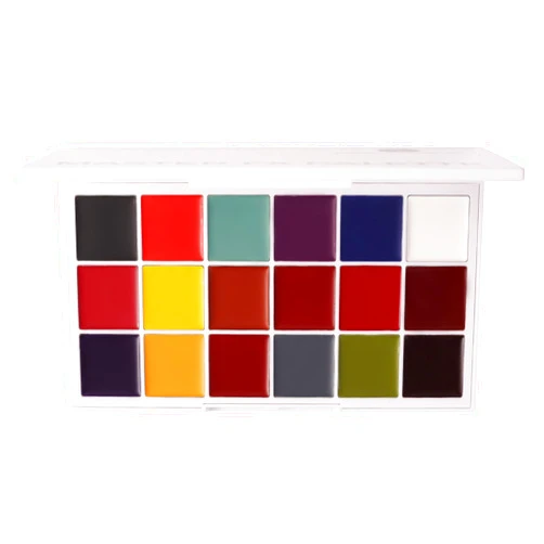 Narrative Cosmetics Master FX Palette — 18 Highly Pigmented Cream Colors for SFX Makeup, Bruises, Wounds & Aging Effects, Professional Stage Makeup Palette for Film, Theatre, Cosplay & Halloween