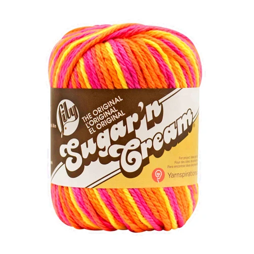Lily Sugar 'N Cream The Original Ombre Yarn, 2oz, Gauge 4 Medium, 100% Cotton, Playtime - Machine Wash & Dry