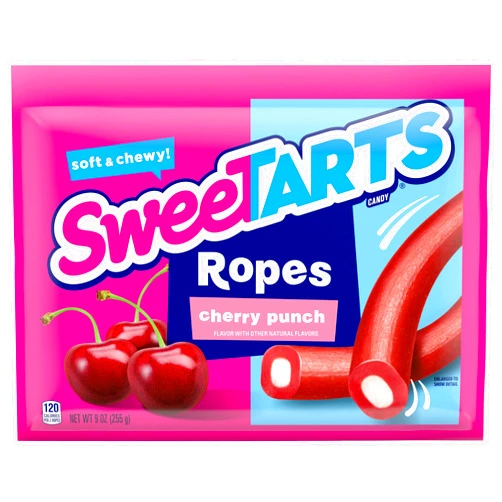 SweeTARTS Soft & Chewy Ropes Candy, Cherry Punch, 9 Ounce
