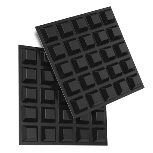 GorillaGrit Black Rubber Feet (50 Pack) Self Stick Bumper Pads - Made in USA - Adhesive Square Bumpers for Electronics, Speakers, Laptop, Appliances, Furniture, Computers