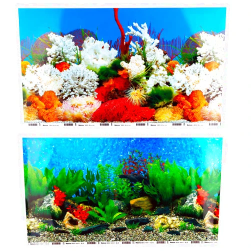 DQITJ 2 Pack Fish Tank Background Sticker Double-Sided Adhesive Wallpaper Aquarium Decorative Picture (20.4