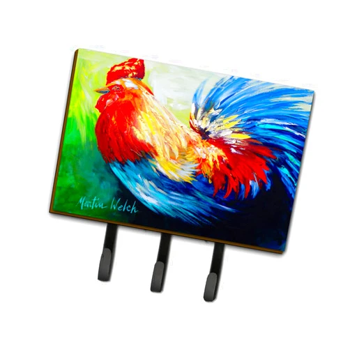 Caroline's Treasures MW1085TH68 Bird-Rooster Chief Big Feathers Leash or Key Holder, Large, Multicolor