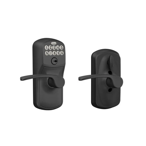 Schlage FE595 PLY 622 MER Plymouth Keypad Entry with Flex-Lock and Merano Lever, Matte Black